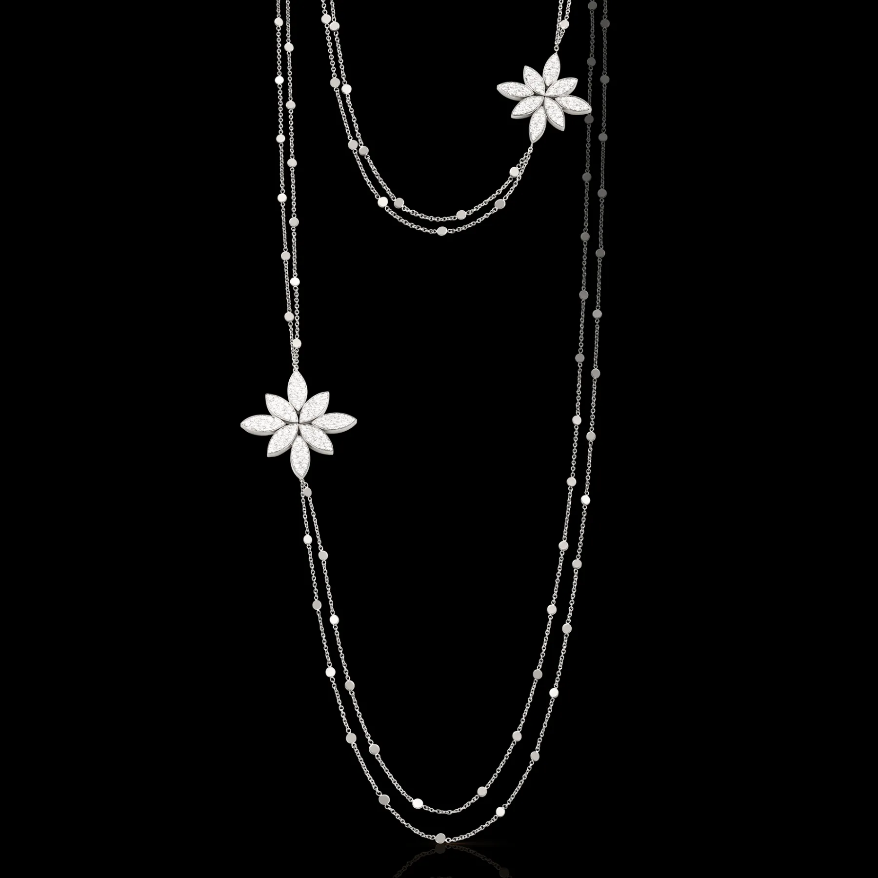 Pasquale Bruni GHIRLANDA LUCE DI LOTO SAUTOIR- White Gold|Necklaces
