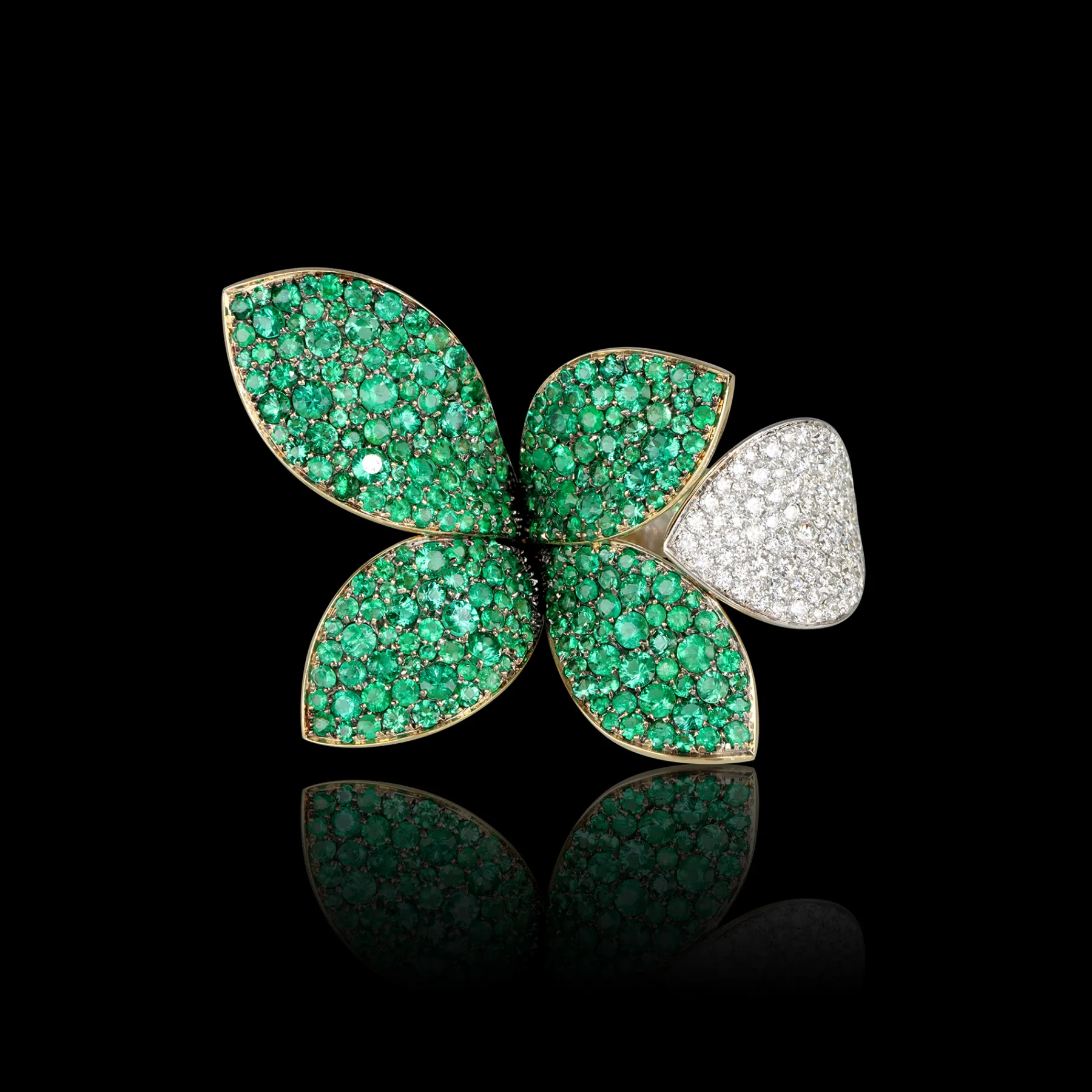 Pasquale Bruni GIARDINI SEGRETI GREEN SOUL RING- Emerald|White Gold
