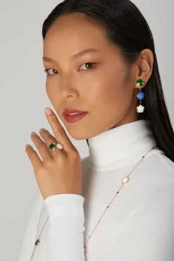 Pasquale Bruni PETIT JOLI BOUQUET EARRINGS- Agate|Rose Gold